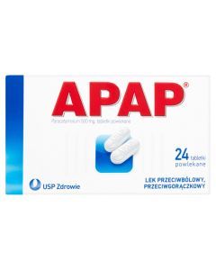 Apap, 500 mg, tabletki powlekane, 24 szt.