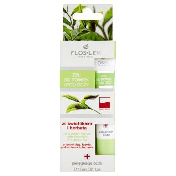 Flos-Lek Pharma, żel do powiek i pod oczy, ze świetlikiem i herbatą, 15 ml
