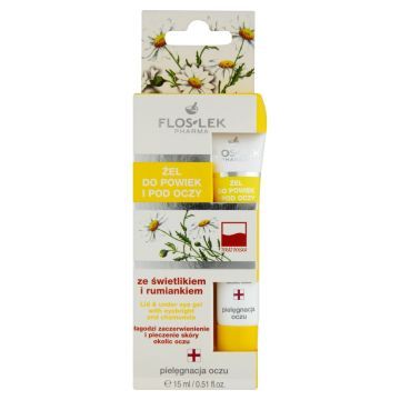 Flos-Lek Pharma, żel do powiek i pod oczy, ze świetlikiem i rumiankiem, 15 ml