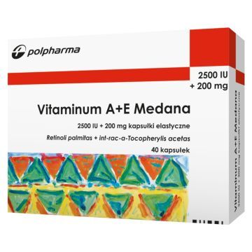 Vitaminum A+E Medana, 2500 j.m.A + 200 mg E, kapsułki, 40 szt.