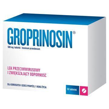 GROPRINOSIN, 500 mg, tabletki, 50 tabletek