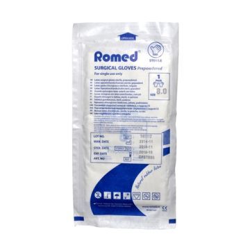 Rekawiczki chir.Romed,lat,jal,pudr,r.8,1para
