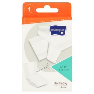 Plaster Soft, na włókninie z opatrunkiem, 8 cm x 1 m, 1 szt.