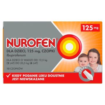 Nurofen dla dzieci, 125 mg, czopki, 10 szt.