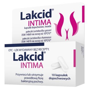 Lakcid Intima, kapsułki dopochwowe, twarde, 10 szt.