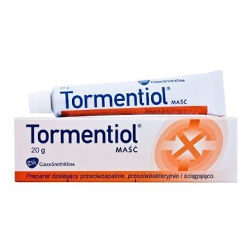Tormentiol, maść, Maść pakowana w tubę aluminiową w tekturowym pudełku.
