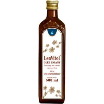 Olej lniany, tłoczony na zimno, 500 ml