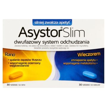 Asystor Slim, tabletki, 60 szt. (30 szt. na rano + 30 szt. na wieczór)