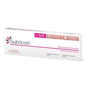 Sutricon, silikonowe plastry na blizny, 5 cm x 30 cm, 5 szt.