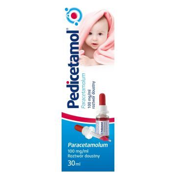 Pedicetamol, (100 mg/ml), krople, 30 ml