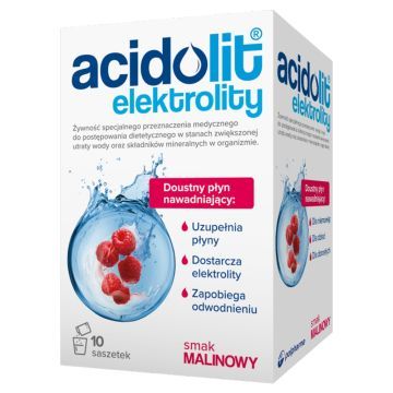 Acidolit, proszek, smak malinowy, 4,4 g, 10 saszetek