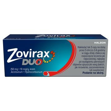 Zovirax Duo, 50 mg + 10 mg, krem na skórę, 2 g