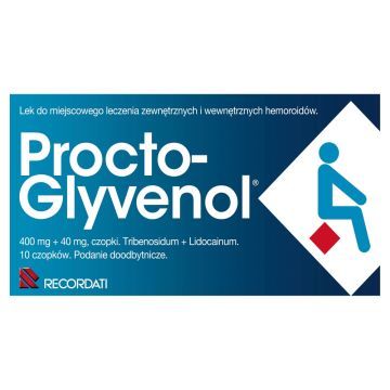 Procto-Glyvenol, 400 mg + 40 mg, czopki doodbytnicze, 10 szt.