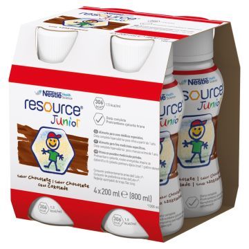 Resource Junior, płyn, smak czekoladowy, 200 ml, 4 szt