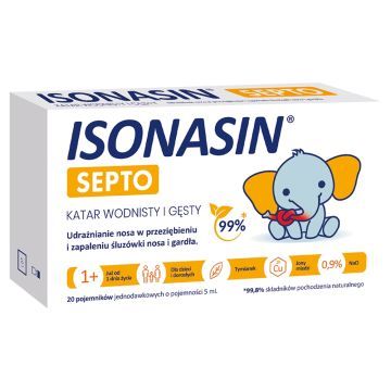 Isonasin Septo, roztwór do płukania nosa, 5 ml x 20 ampułek
