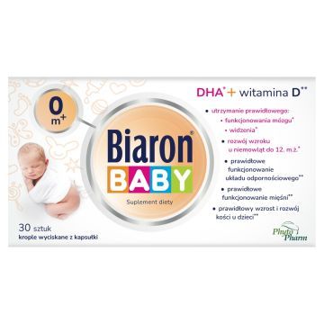 Bioaron Baby 0+, krople wyciskane z kapsułki, 30 szt.
