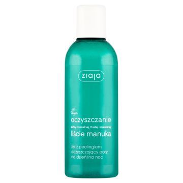 Ziaja Liście Manuka-Oczyszczanie, żel z peelingiem oczyszczający pory, na dzień i na noc, 200 ml