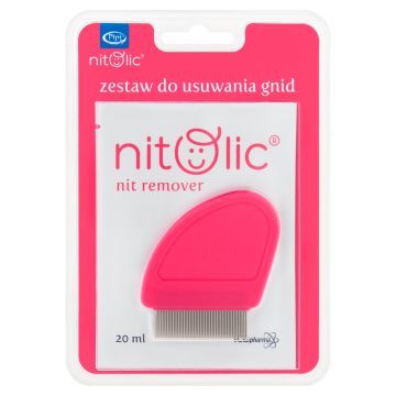 Pipi Nitolic, zestaw do usuwania gnid (20 ml saszetka+grzebień)
