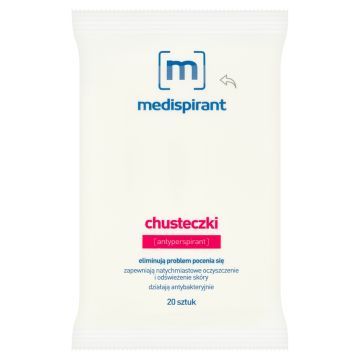 Medispirant, antyperspirant, chusteczki, 20 szt.
