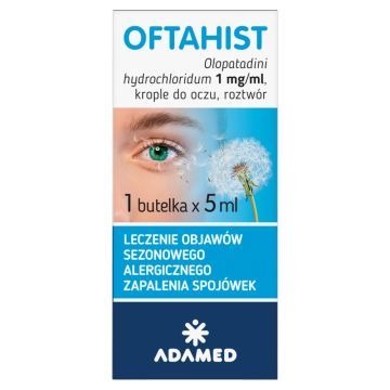 Oftahist, 1 mg/ml, krople do oczu, 5 ml (1 butelka)