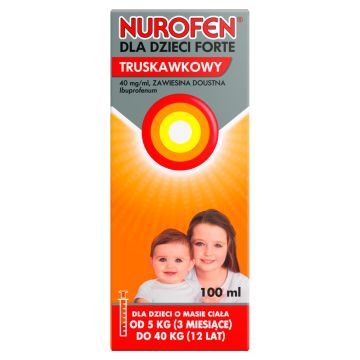 Nurofen dla dzieci Forte truskawkowy, 40 mg/ml, zawiesina doustna, 100 ml