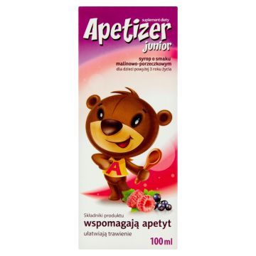 Apetizer Junior, syrop, o smaku malinowo-porzeczkowym, 100 ml