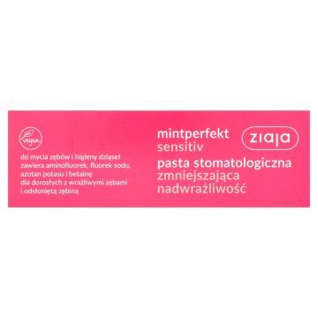 Ziaja MintPerfekt Sensitiv, pasta do zębów zmniejszająca nadwrażliwość, 75ml