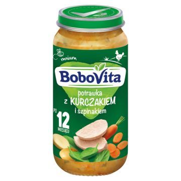 BoboVita, potrawka z kurczakiem i szpinakiem, 12 m+, 250 g