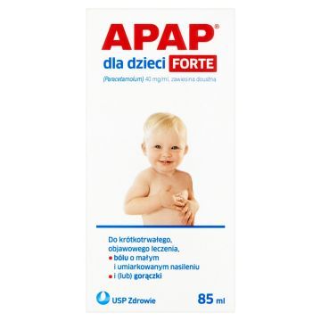 Apap dla dzieci forte, 40 mg/ml, zawiesina doustna, 85 ml