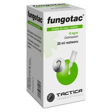 Fungotac, 10 mg/ml, krople do uszu, 20 ml