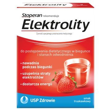 Stoperan, Elektrolity, proszek, smak truskawkowy, 7 saszetek