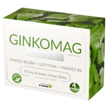 Ginkomag Plus, kapsułki wegańskie, 120 szt.