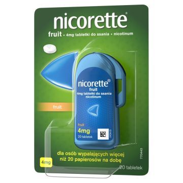 Nicorette Fruit, 4 mg, tabletki do ssania, 20 szt.