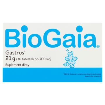 BioGaia Gastrus, tabletki do żucia o smaku mandarynkowym, 30 szt.