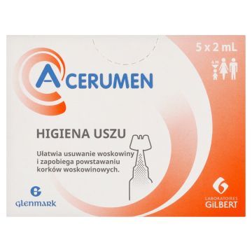 A-Cerumen, preparat do oczyszczania i higieny uszu, 2 ml, 5 ampułek