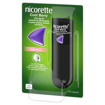 Nicorette Cool Berry, 13,6 mg/ml, aerozol do stosowania w jamie ustnej, 150 dawek