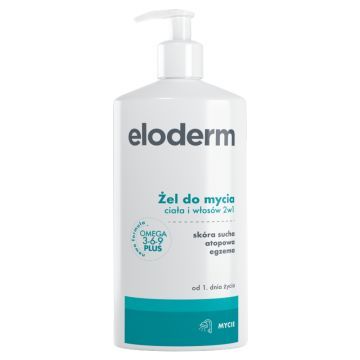 Eloderm, żel do mycia ciała i włosów 2 w 1, od 1 dnia życia, 400 ml