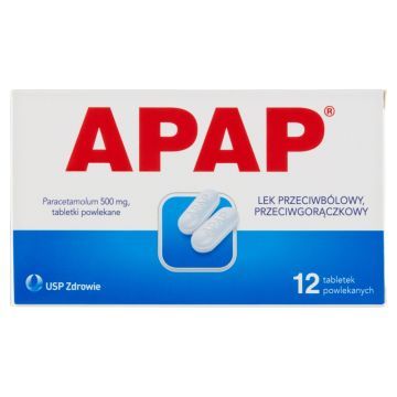 Apap, 500 mg, tabletki powlekane, 12 szt.