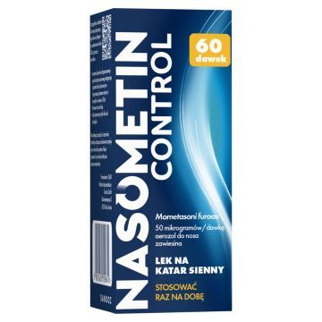Nasometin Control, 50 mcg/dawkę, aerozol do nosa na alergię, 60 dawek