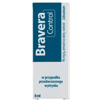 Bravera Control, 96 mg/g, aerozol na skórę opóźniający wytrysk, 8 ml
