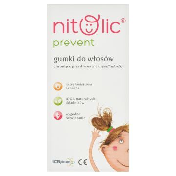 Nitolic Prevent, gumki do włosów przeciwdziałające wszawicy, 4 szt.