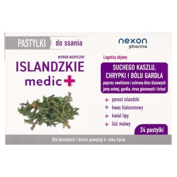 Islandzkie medic +, pastylki do ssania, 24 szt.