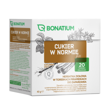 Bonatium Cukier w normie fix, herbatka ziołowa 20 sztuk