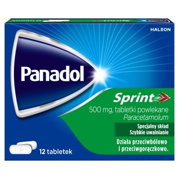 Panadol Sprint, 500 mg, tabletki powlekane, 12 szt.