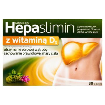 Hepaslimin z witaminą D3, tabletki powlekane, 30 szt.