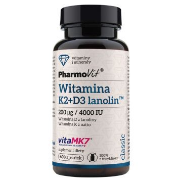Pharmovit Classic, witamina K2 + D3 lanolin 21,6 g, kapsułki, 60 szt.