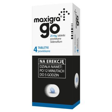 Maxigra Go, 25 mg, tabletki powlekane, 4 szt.