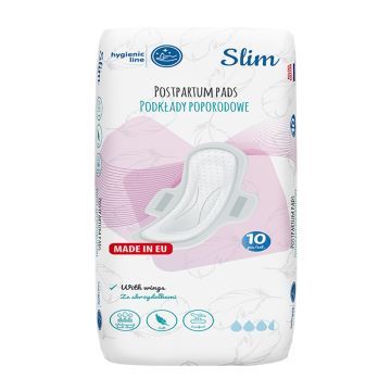 Akuku Slim, podkl.,poporodowe ze skrzydelkami, A0069, 10 szt