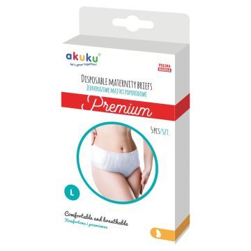 Akuku, majtki jednoraz,poporod,rozm.L,A0551, 5 szt