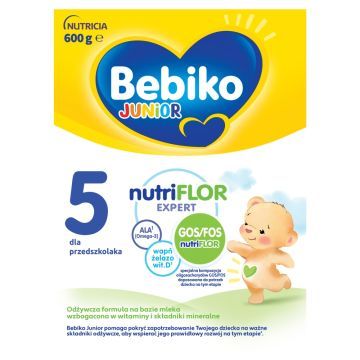 Bebiko Junior 5 NUTRIflor Expert, odżywcza formuła na bazie mleka, dla przedszkolaka, proszek, 600 g